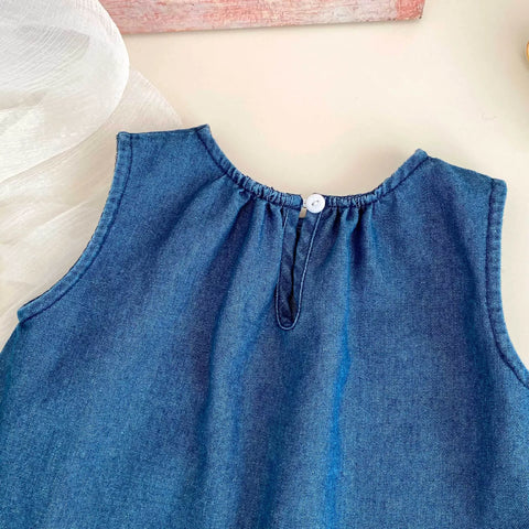 2 Pc Embroidered Hem Tank Top & Shorts Set