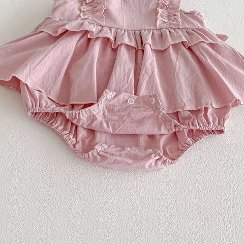 Baby Girl Cotton Ruffle Layered Bodysuit