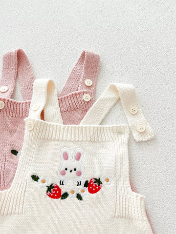 Baby Girl Bunny & Berries Knit Bodysuit