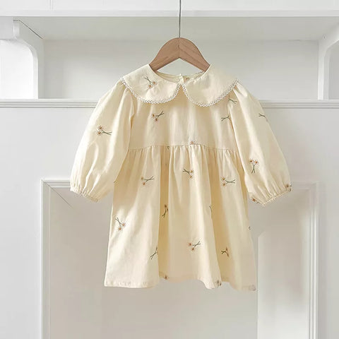 Girls Daisy Embroidery Collar Bodysuit or Dress