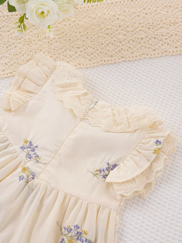 Girls Flower Embroidery Dress