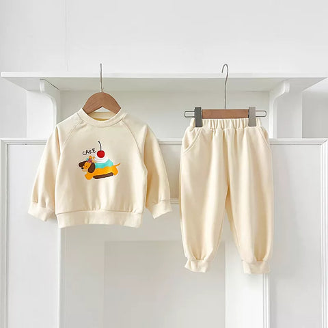 2 Pc Unisex Baby Toddler Dessert Print Sweat Suit