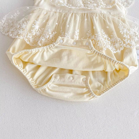 Baby Girl Dreamy Embroidered Tulle Bodysuit