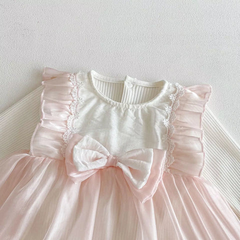 2 Pc Baby Girl Sheen Overlay Dress w/ Headband