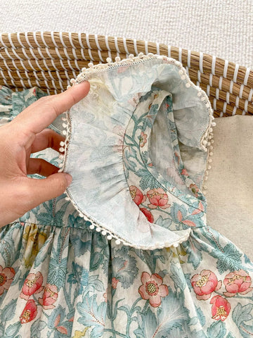 Baby Girl Floral Vintage Wallpaper Print Bodysuit Dress