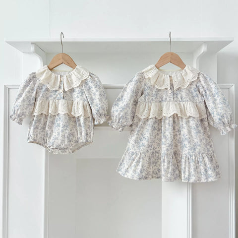Girls French Style Lace Collar Bodysuit or Dress