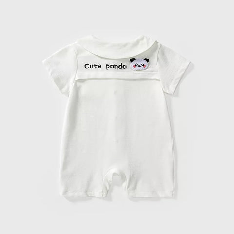 2 Pc Unisex Baby Cute Panda Knit Romper