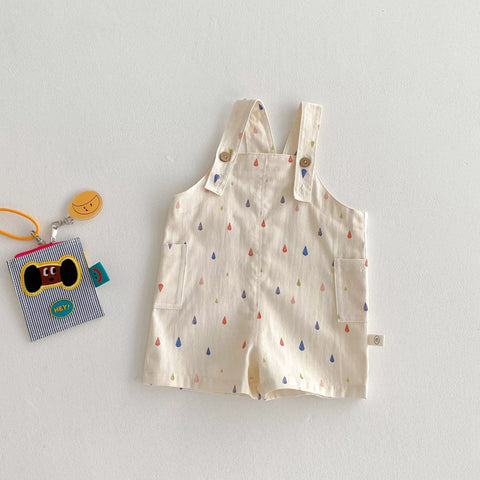 Unisex Rainbow Raindrop Stripes Overalls