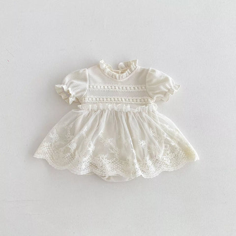 Baby Girl Puff Sleeve Victorian Tulle Dress
