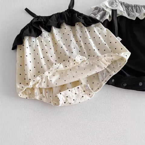 Baby Girl Contrast Ruffle Bubble Bodysuit