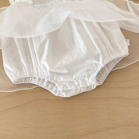 2 Pc Baby Girl Semi Sheer Floral Dress with Bonnet