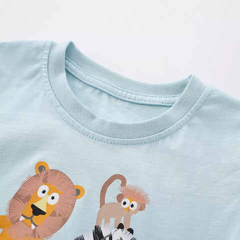 2 Pc Boys Madagascar Animals Tee & Shorts Set