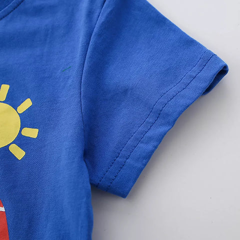 2 Pc Boys Fun at Sea Tee & Shorts Set