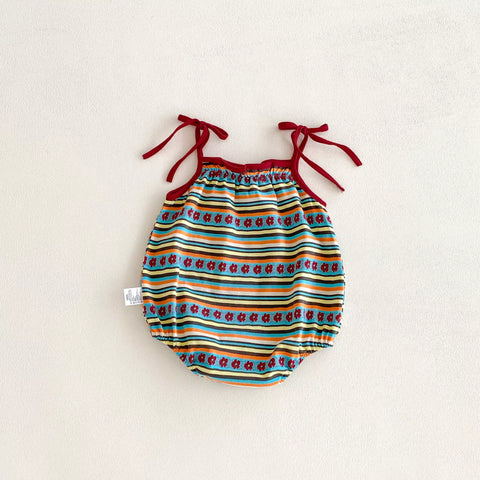 Baby Girl Summer Stripes Cami Tie Bodysuit