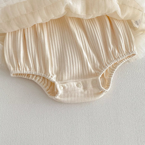 Baby Girl Cherry Tulle Ruffle Bodysuit Dress