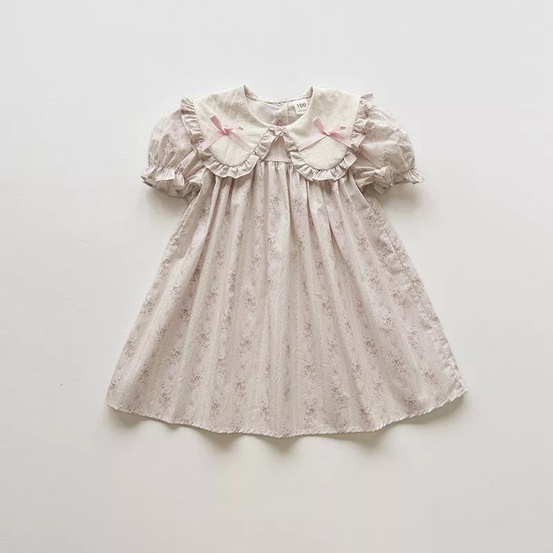 Girls Bow Peter Pan Collar Dress