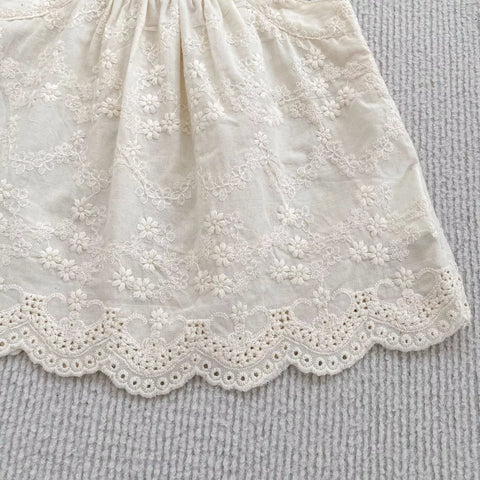 2 pc Baby Girl Cute Floral Emb Top & Bloomers Set
