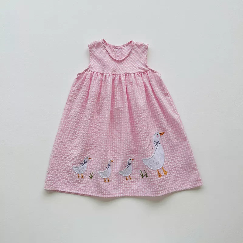 Girls Gingham Mother Goose Dress