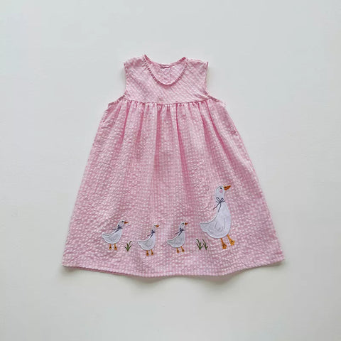 Girls Gingham Mother Goose Dress
