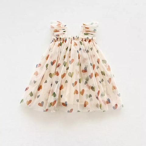 Girls Heart Tulle Dress