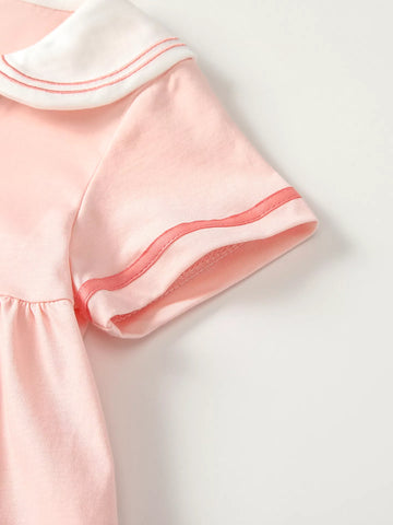 Baby Girl Preppy Tie Sailor Collar Dress