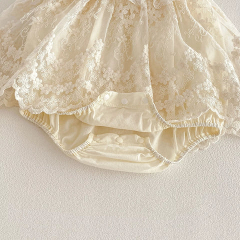 Baby Girl Scallop Lace Bodysuit Dress