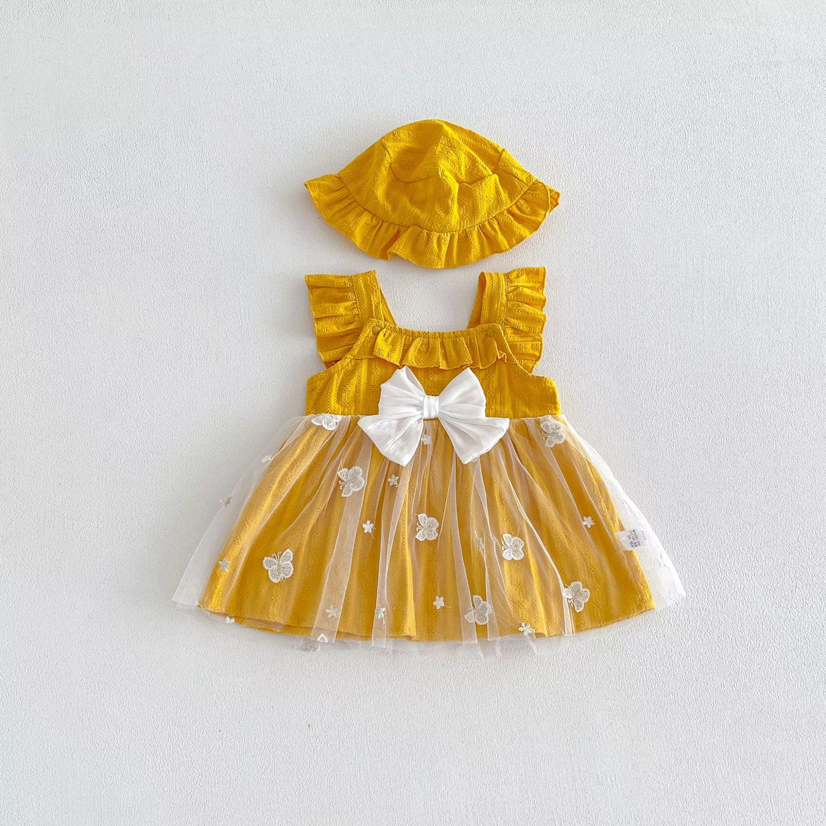 2 Pc Baby Girl 3D Butterfly Mesh Dress w/ Hat