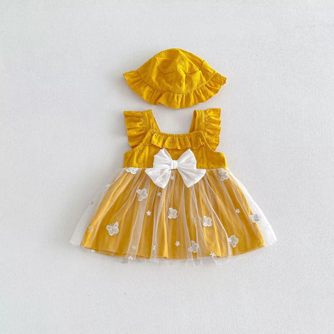 2 Pc Baby Girl 3D Butterfly Mesh Dress w/ Hat