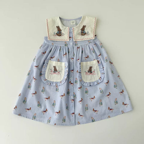 Girls Bunny Vintage Style Dress