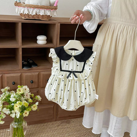 Baby Girl Square Ruffle Bib Bodysuit