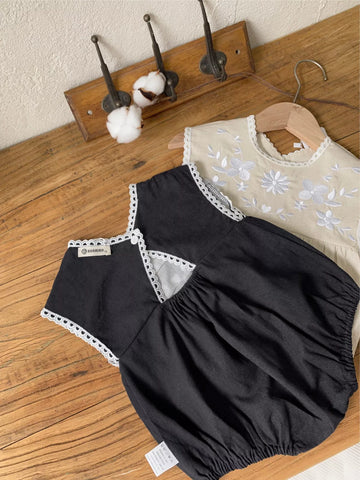 Baby Girl Vintage Embroidered Bodysuit