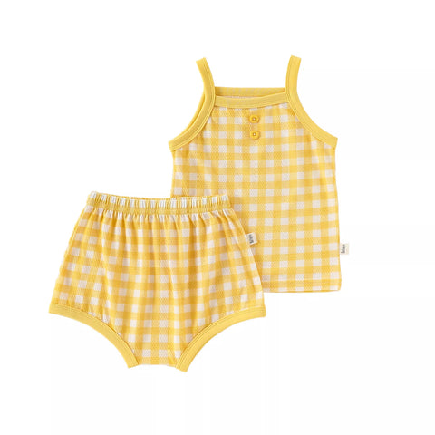 2 Pc Baby Girl Summer Gingham Tank Set