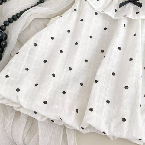 2 Pc Girls Polka Dot Bubble Shirt & Shorts Set