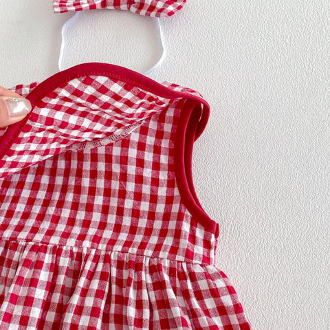 Baby Girl Mushroom Patch Gingham Dress
