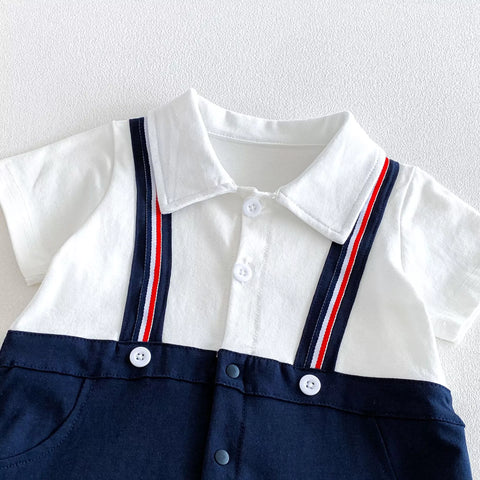 2 in 1  Baby Boy Suspender Overall Romper