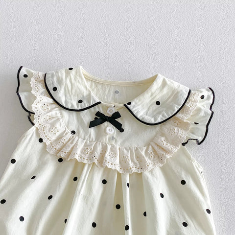 Baby Girl Polka Dot Ruffle Bib Bodysuit