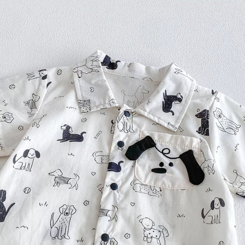 Baby Boy Doggy Print Romper