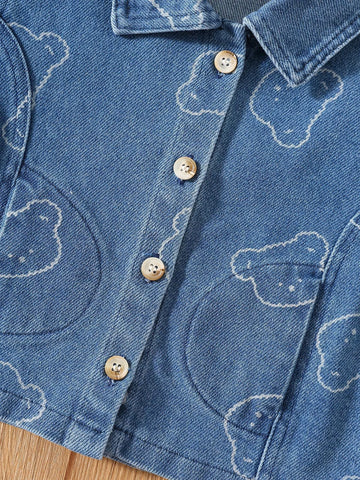 Boy Bear Print Denim Set