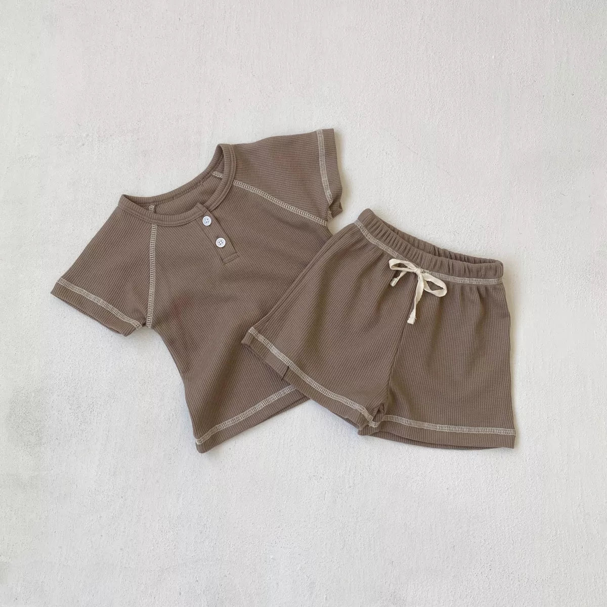 2 Pc Baby Boys Waffle Knit Set
