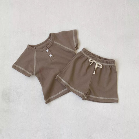 2 Pc Baby Boys Waffle Knit Set