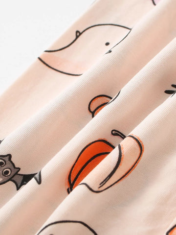 2 Pc Girls Halloween Print Set