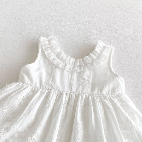 Baby Girls Bow Back Crochet Lace Dress