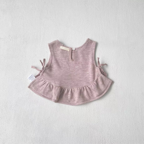 Baby Girl Knit Ruffle Tie Vest
