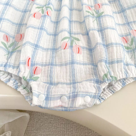 Baby Girl Grid Print Tulip Bodysuit