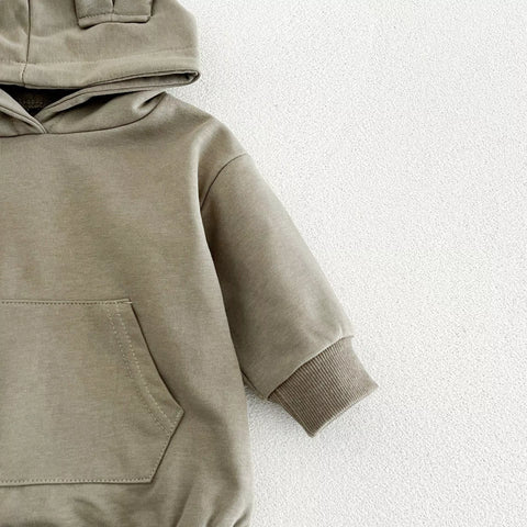 Unisex Baby Bear Ear Hoody Bodysuit