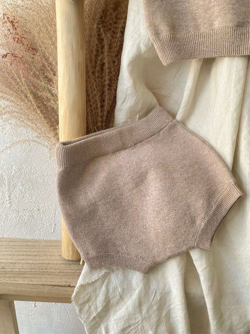 2 Pc Baby Girl Daisy Knit Sweater & Bloomer Shorts Set