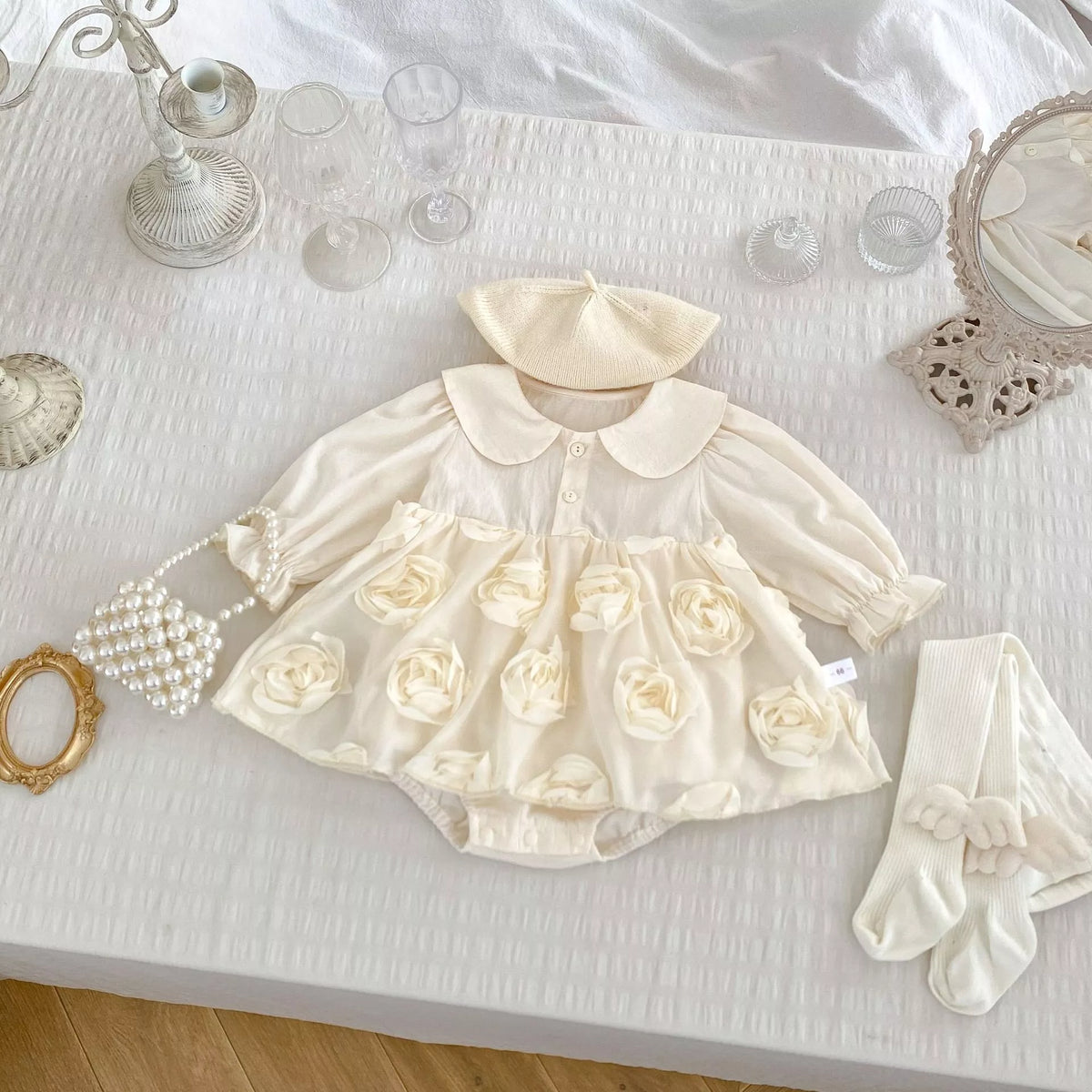 Baby Girl Long Sleeve Rosette Dress