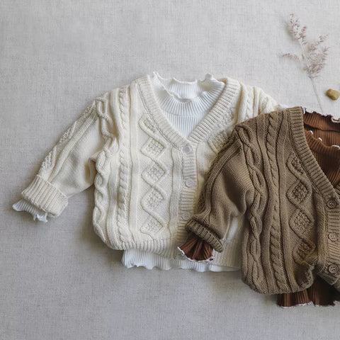 Baby Cable Knit Cardigan Sweater