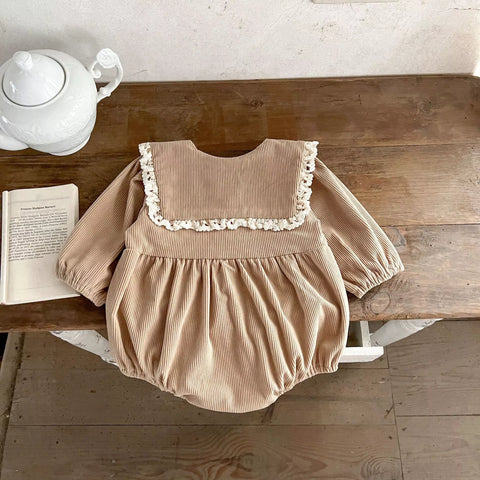Baby Girl Collar Corduroy Bodysuit