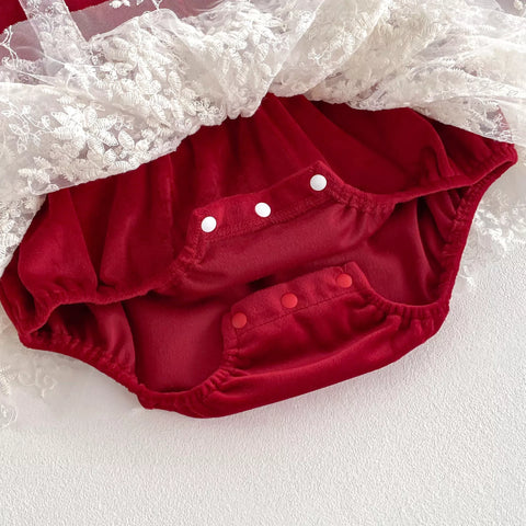 Baby Girls 2 in 1 Sheer Lace Layered Bodysuit